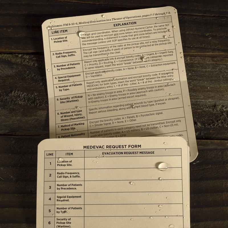 Rite In The Rain 9-LINE MEDEVAC CARD 50 Pack