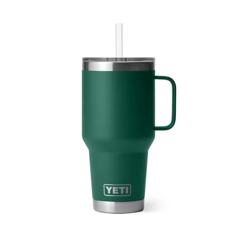 YETI RAMBLER 35 OZ TRAVEL MUG w/ Straw | Black Forest