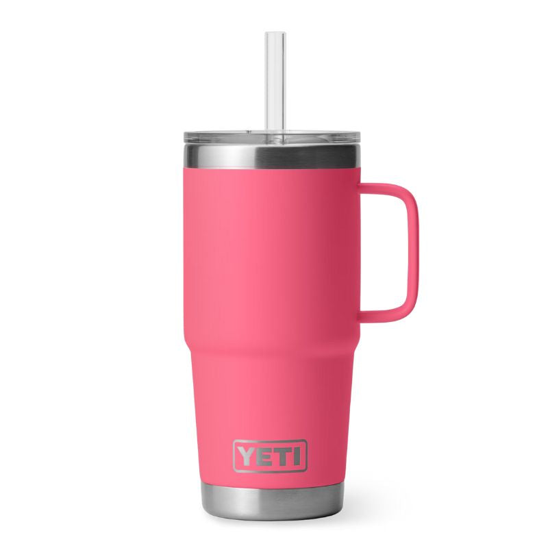 YETI RAMBLER 25 OZ MUG W/ STRAW LID | TROPICAL PINK