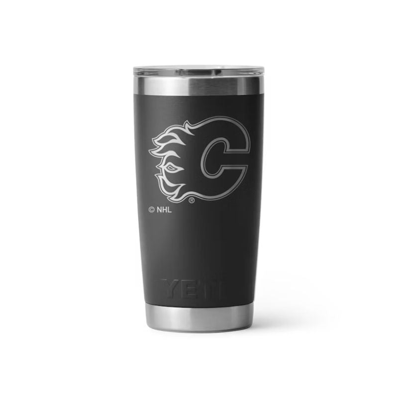 YETI RAMBLER 20 OZ TUMBLER | BLACK CALGARY FLAMES