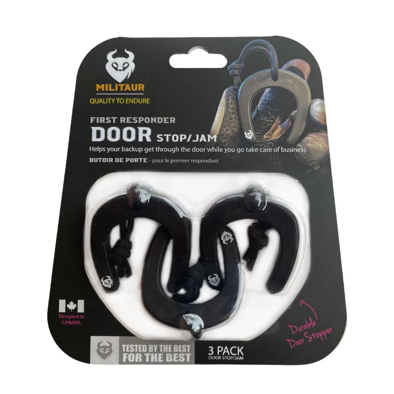 Militaur First Responder Door Stop/Jam - 3 Pack | Black