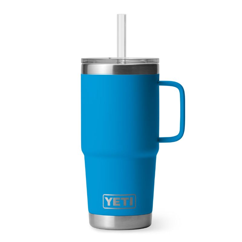 YETI RAMBLER 25 OZ MUG W/ STRAW LID | BIG WAVE BLUE