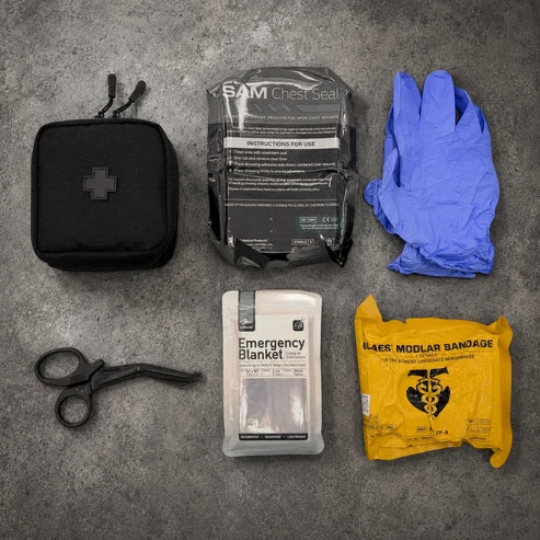 Hi-Tec Interventions MOLLE LOC-STICK Medical Pouch with Black Cross 4" x 4"