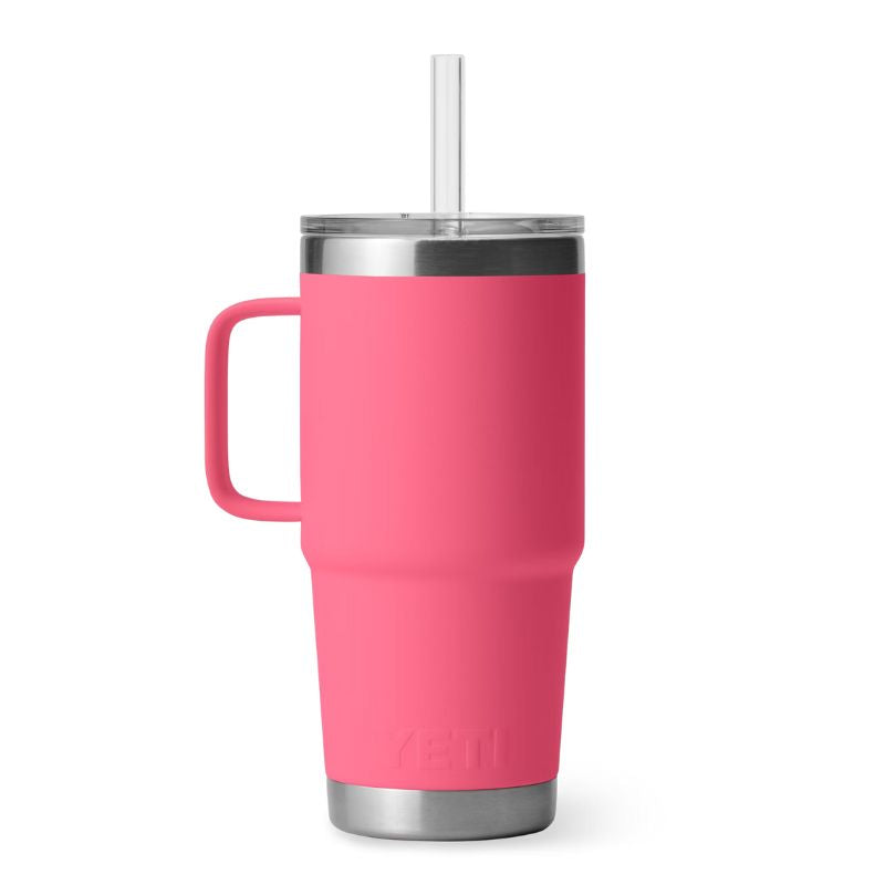 YETI RAMBLER 25 OZ MUG W/ STRAW LID | TROPICAL PINK