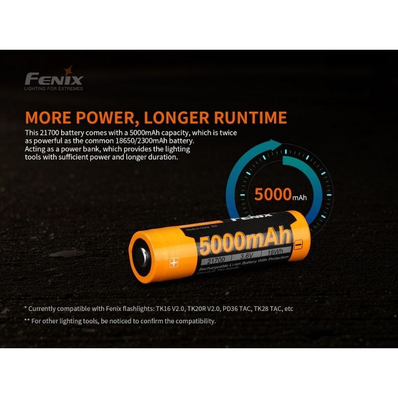 Fenix ARB-L21 5000 V2.0 21700 Li-ion Rechargeable Battery