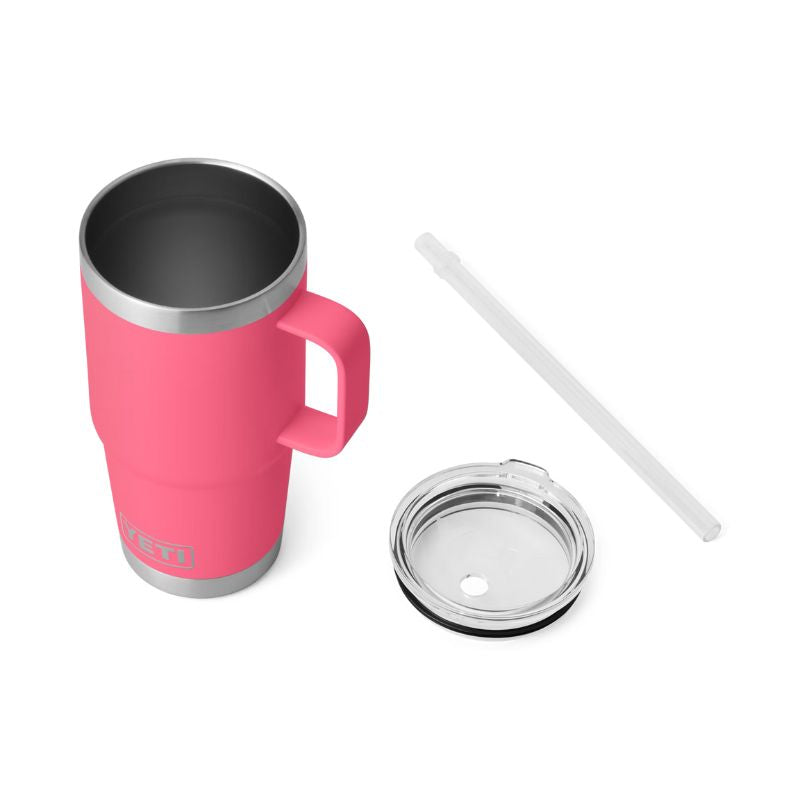 YETI RAMBLER 25 OZ MUG W/ STRAW LID | TROPICAL PINK