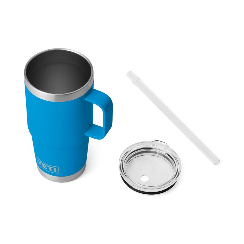YETI RAMBLER 25 OZ MUG W/ STRAW LID | BIG WAVE BLUE