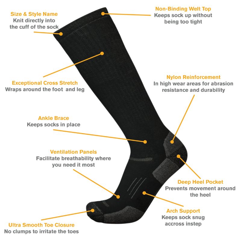 Point 6 Arctic Heavy Over-the-Calf | Black