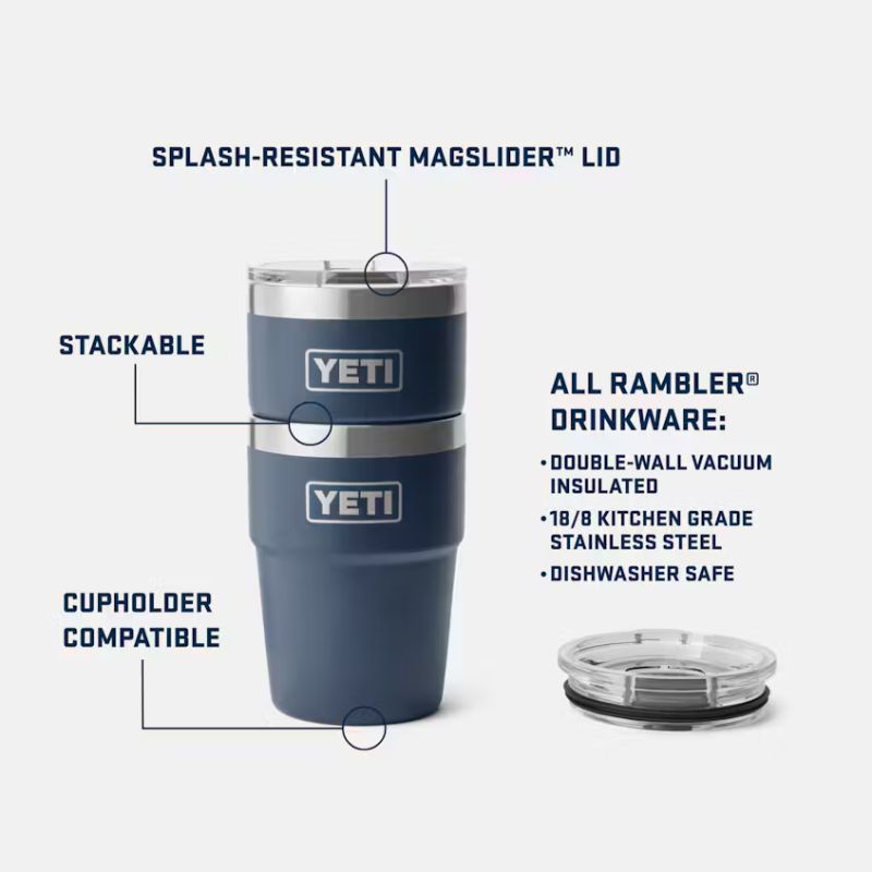 YETI RAMBLER 16 OZ STACKABLE CUP | Black Stone