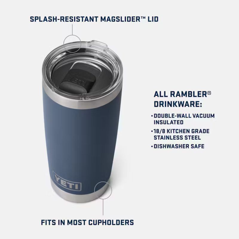 YETI RAMBLER 20 OZ TUMBLER | Black Stone