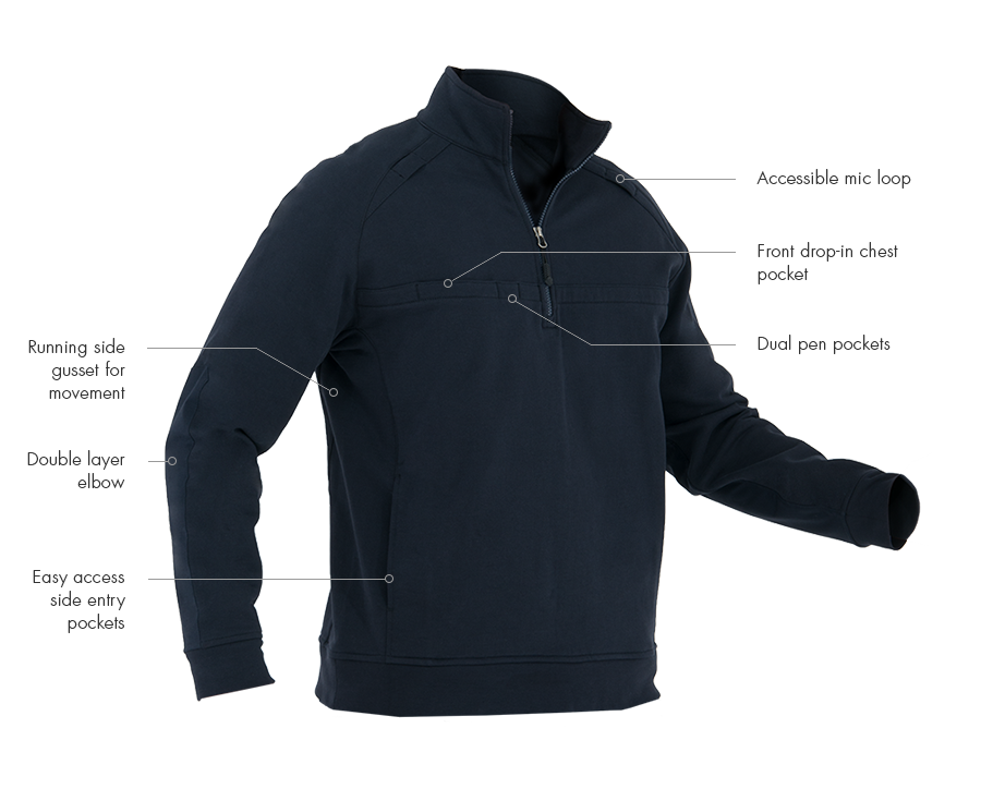 First Tactical Job Shirt Quarterzip Midnight Navy