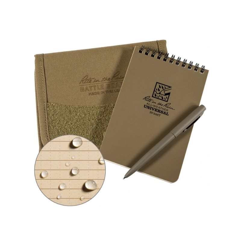 Rite In the Rain Tri-Fold Notebook Kit 4x6 | Tan