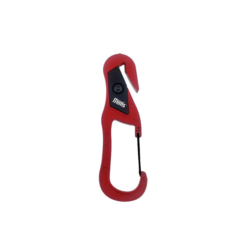 Motis Fire Rescue Seatbelt Cutter w/ Carabiner – Red