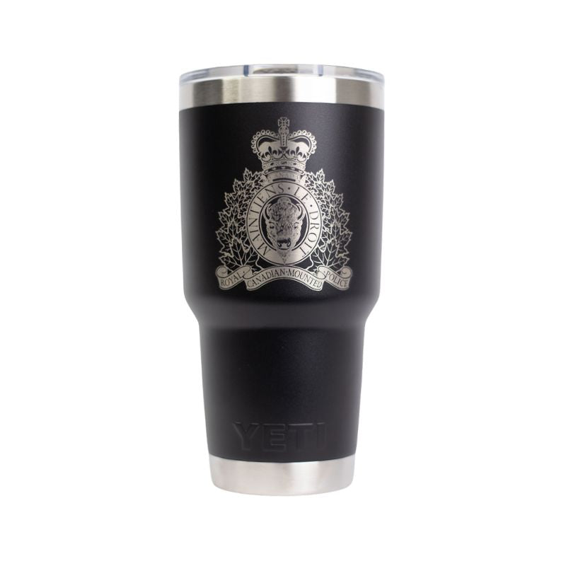 RCMP YETI Black Laser Engraved Tumbler 911supply