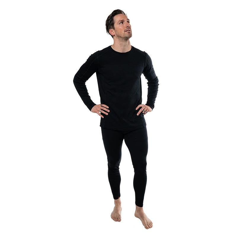 Point 6 Men's Base Layer Long Sleeve Mid-Weight Crew Neck Top | Tan