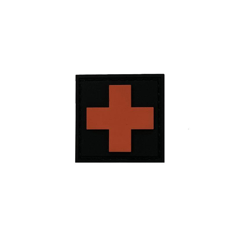 911 Supply Red Cross PVC Patch - Black