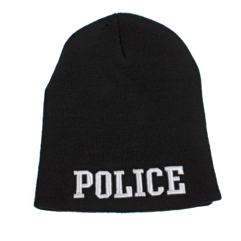 911 Beanie Police Black with white lettering ^