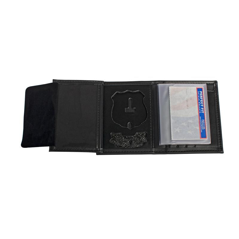 Perfect Fit Trifold Recessed Badge Wallet with Name Plate