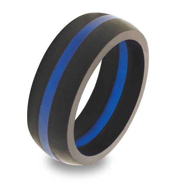 Qalo Men&#39;s Thin Blue Line Rings