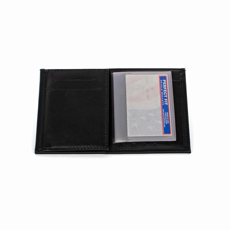 Perfect Fit Trifold Recessed Badge Wallet with Name Plate