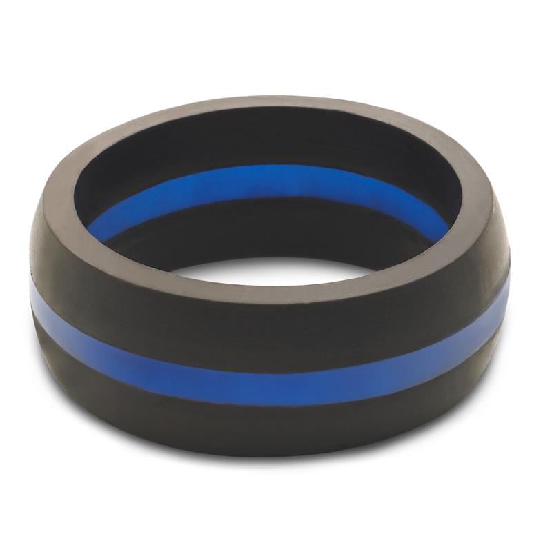 8MM Men's Black Tungsten Ring Thin Blue Line – ELI ADAMS JEWELERS