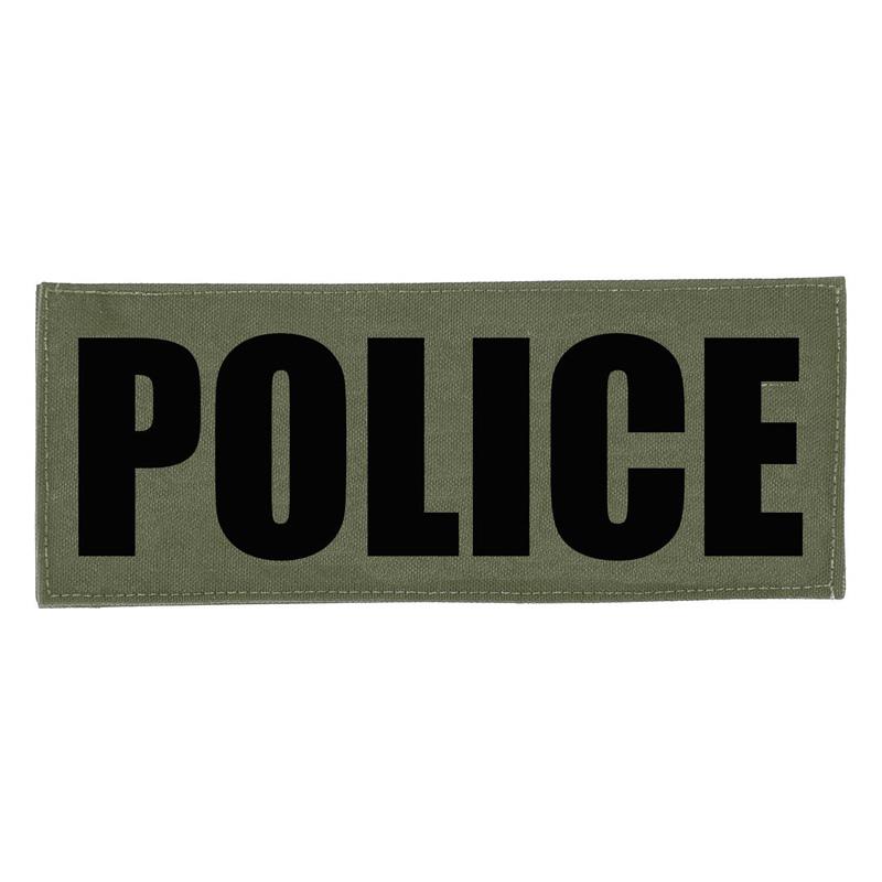Highcom 4&quot;x8&quot; POLICE patch OD Green with Black Letters
