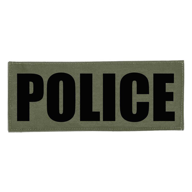 Highcom 4"x8" POLICE patch OD Green with Black Letters
