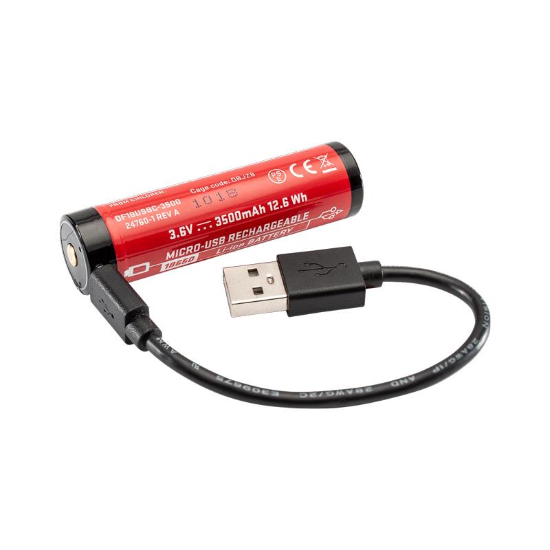 SF18650B Micro USB Rechargeable Battery | 911supply.ca