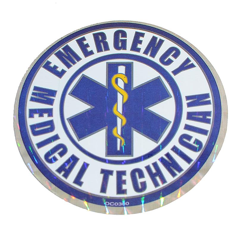 EMT Decal Reflective Background 3&quot;