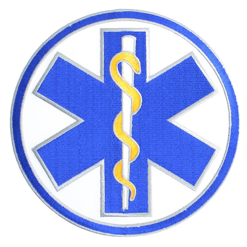 Star of Life Circle Patch with Gold Accent 6&quot;
